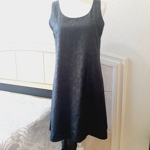 Eileen Fisher Silk Sequin  Shift Mini Dress - Picture 8 of 16